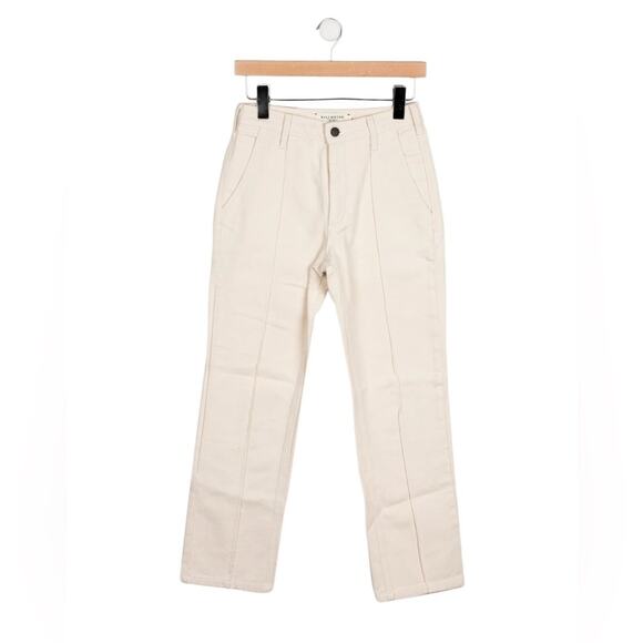 Kallmeyer Cream Cotton Denim High Rise Crop Straight Leg Relaxed Fit Jeans 6 - Picture 1 of 7